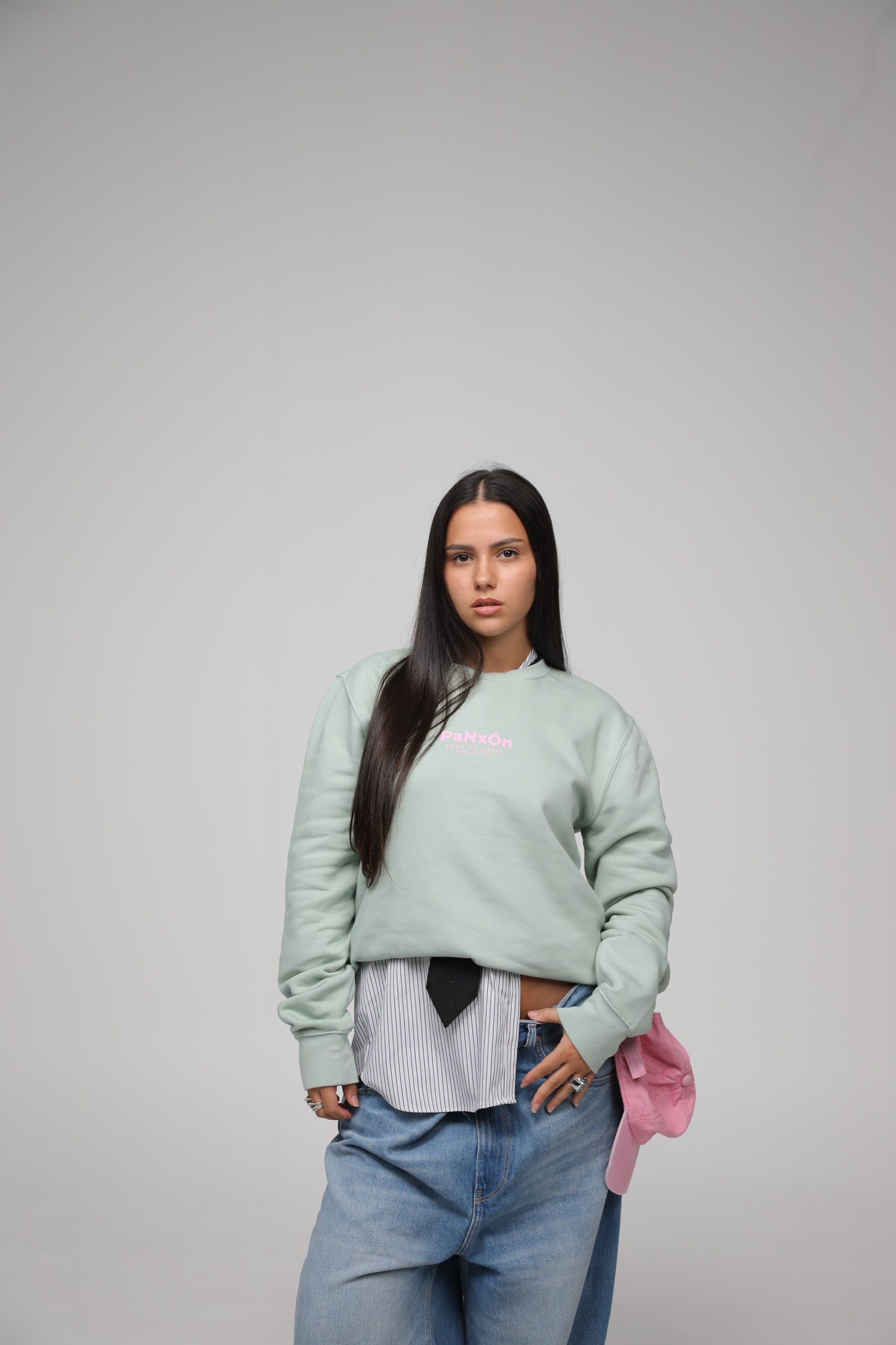 SUDADERA PANXÓN VERDE AGUA/ROSA